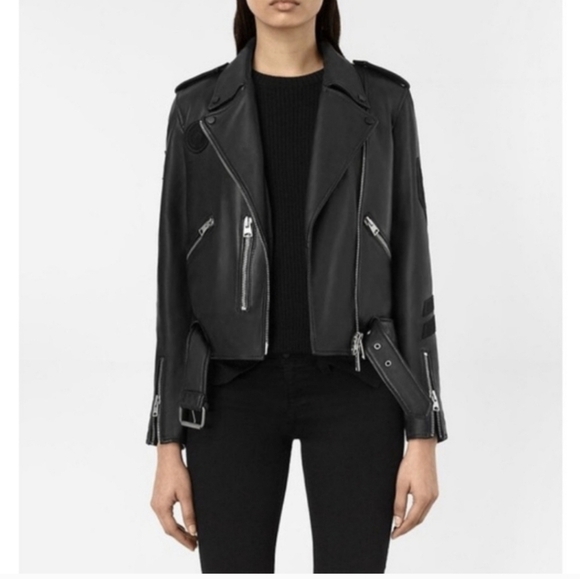 Allsaints Black Badge Balfern Biker Leather Jacket - Picture 1 of 12